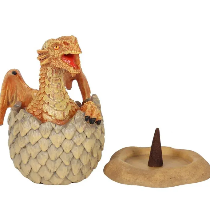 Something Different Anne Stokes Yellow Hatching Dragon Incense Cone Burner