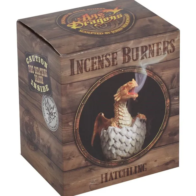 Something Different Anne Stokes Yellow Hatching Dragon Incense Cone Burner