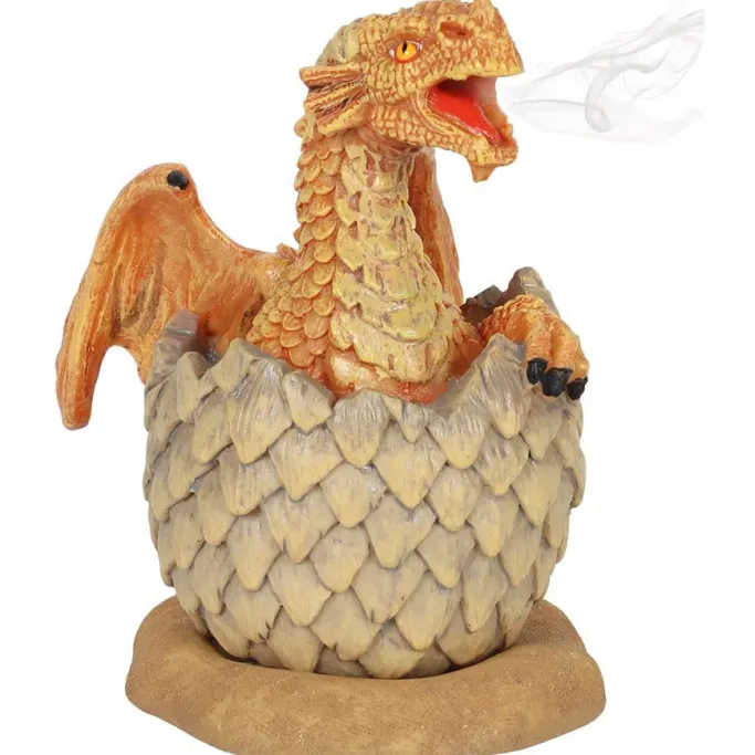 Something Different Anne Stokes Yellow Hatching Dragon Incense Cone Burner