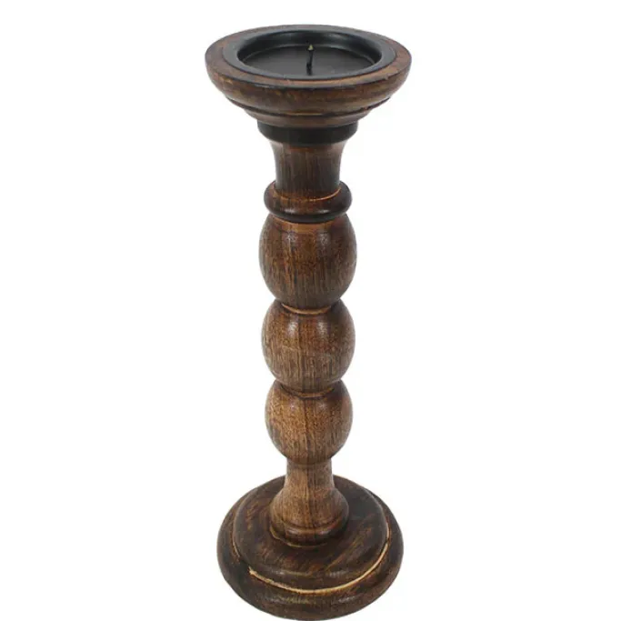 Something Different Antique wooden candle stand 30cm