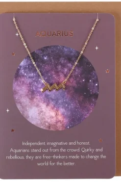 Something Different Aquarius Zodiac Necklace Card