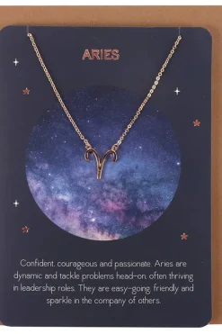 Something Different Aries Zodiac Necklace Card