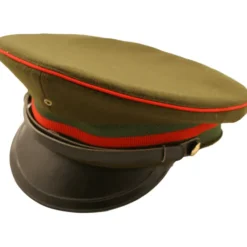 Euro Accessories Army Green Military Peaked Cap with Red Trim