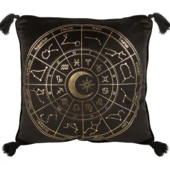 Something Different Astrology Wheel Cushion Black