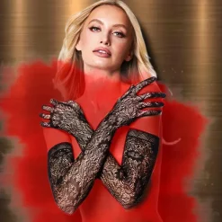 Baci Gloves Baci Allover Lace Opera Gloves