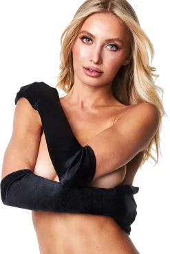 Baci Gloves Baci Black Satin Opera Gloves