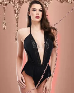 Baci Lingerie Baci Black Sexy Satin Teddy