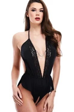 Baci Lingerie Baci Black Sexy Satin Teddy
