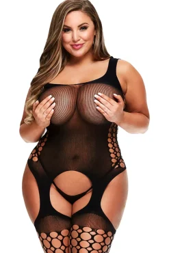 Baci Lingerie Baci Plus Size Garter Bodystocking XL