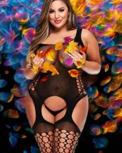 Baci Lingerie Baci Plus Size Garter Bodystocking XL