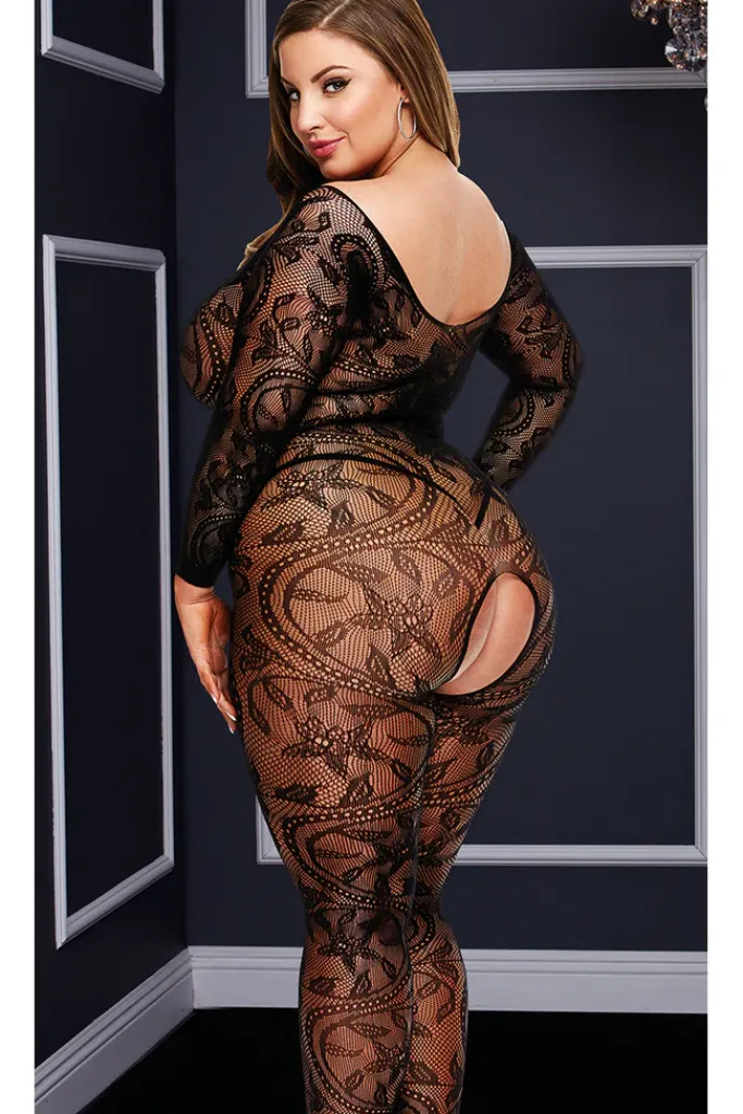 Baci Lingerie Baci Plus Size Longsleeve Bodystocking (XL)