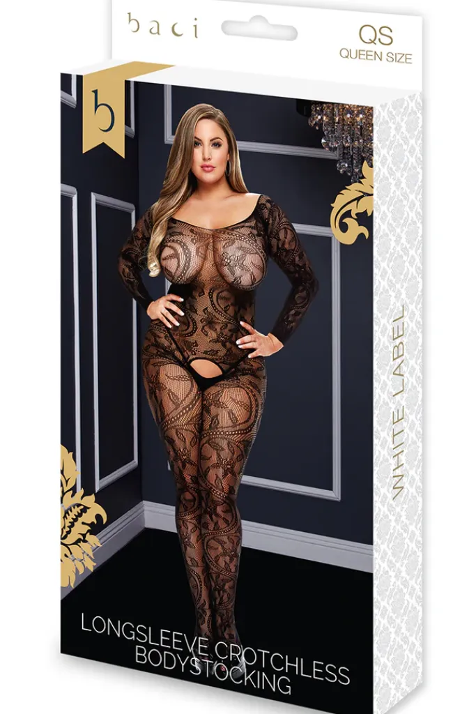 Baci Lingerie Baci Plus Size Longsleeve Bodystocking (XL)