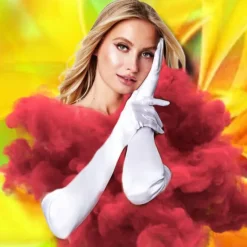 Baci Gloves Baci Satin Opera Gloves White