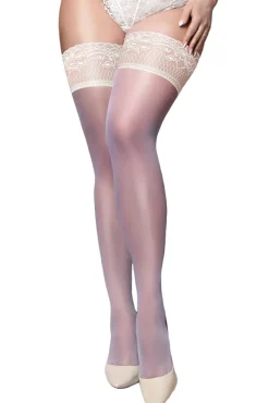 Ballerina 591 Ivory Hold Ups Plus Size