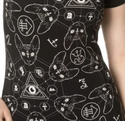 Banned 9 Lives Sphinx Bodycon Mini Dress (M, L)