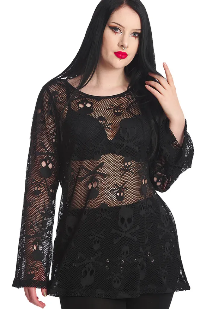 Banned BFF Net Top Black