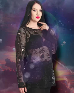 Banned BFF Net Top Black