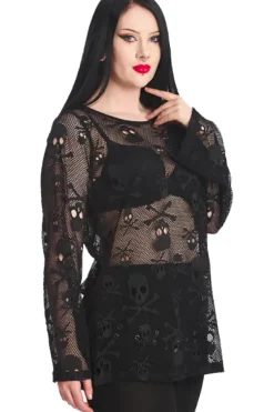 Banned BFF Net Top Black