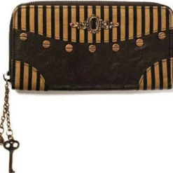 Banned Brown Striped Steampunk Wallet