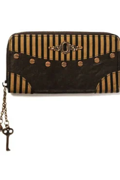 Banned Brown Striped Steampunk Wallet