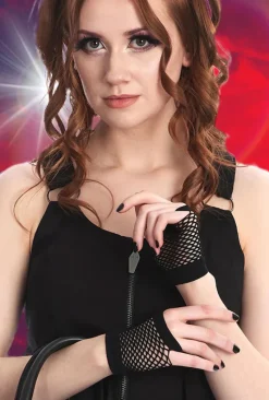 Banned Courtney Fishnet Fingerless Gloves
