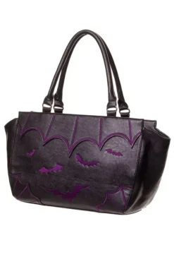 Banned Embroidered Bat Bag Purple