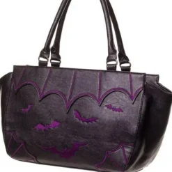 Banned Embroidered Bat Bag Purple