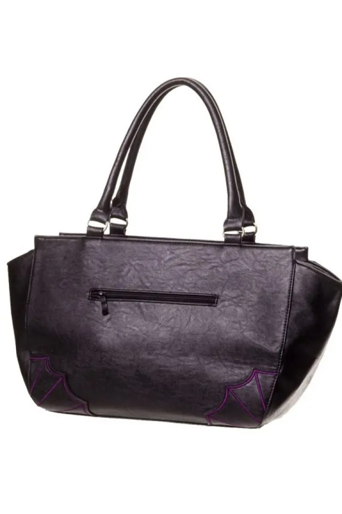 Banned Embroidered Bat Bag Purple