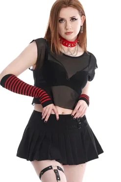 Banned Francis Striped Arm Warmers Red