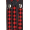 Banned Gingham Suspenders Red