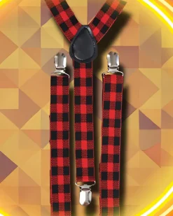 Banned Gingham Suspenders Red