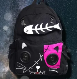 Banned Kitty Speaker Backpack Black/Pink