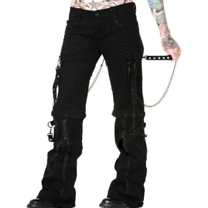 Banned Ladies Zip off Bondage Trousers/Shorts Black Chains