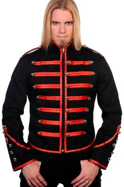 Banned Military Drummer Jacket Black/Red