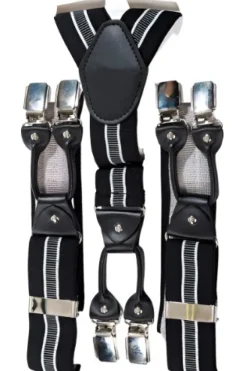 Banned Rockabilly Braces Black Grey