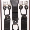 Banned Rockabilly Braces Black Polka Dot