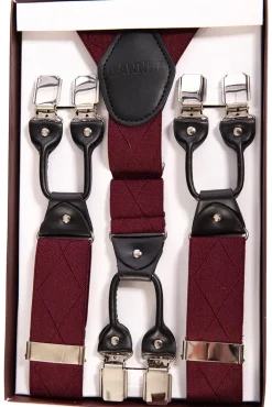 Banned Rockabilly Braces Burgundy