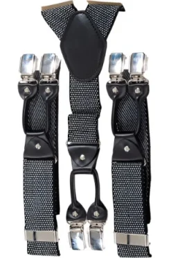 Banned Rockabilly Braces Black White