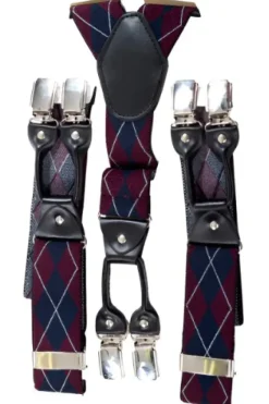 Banned Rockabilly Braces Burgundy