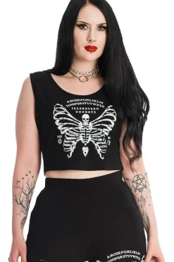 Banned Skeleton Butterfly Cropped Top