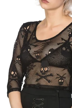 Banned Skull Crop Top Black
