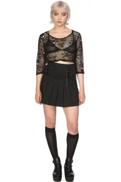 Banned Skull Crop Top Black