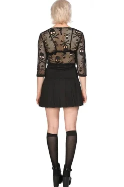 Banned Skull Crop Top Black