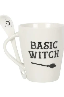 Something Different Basic Witch Mug and Spoon Set White