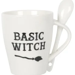 Something Different Basic Witch Mug and Spoon Set White