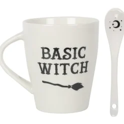 Something Different Basic Witch Mug and Spoon Set White