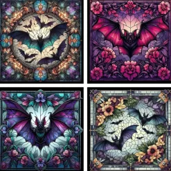 Oakhart Industries Bat Glass Coaster Set