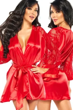 Beauty Night Marissa Peignoir Dressing Gown Red