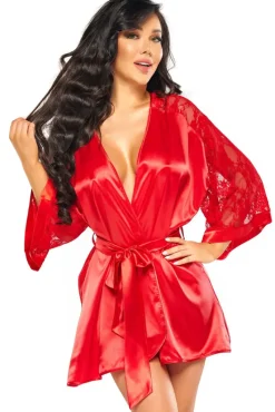 Beauty Night Marissa Peignoir Dressing Gown Red