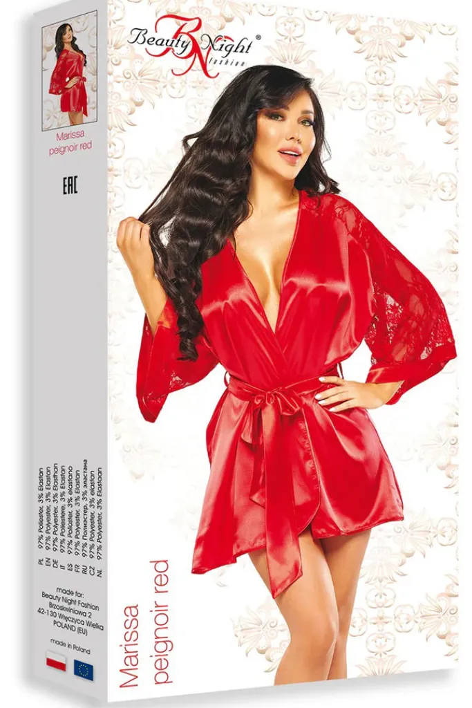 Beauty Night Marissa Peignoir Dressing Gown Red